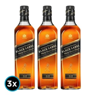 3 Whisky Johnnie Walker Black Label 750cc