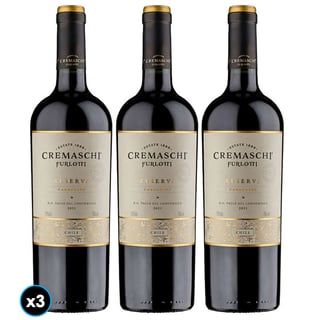3x Vino Cremaschi Furlotti Reserva Carmenere 750cc