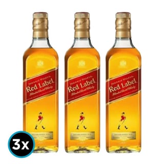 3x Whisky Johnnie Walker Red Label 750cc 40º alc.