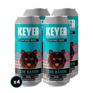 4x Cerveza Keyer Die Baren Smoked Beer Lata 473cc