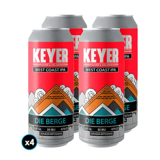 4x Cerveza Keyer Die Berge West Coast IPA Lata 473cc