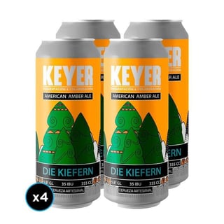 4x Cerveza Keyer Die Kiefern American Amber Ale Lata 473cc