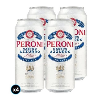 4x Cerveza Peroni Nastro Azurro Lata 500cc