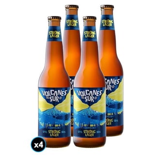 4x Cerveza Volcanes del Sur Strong Lager en Botella 350cc