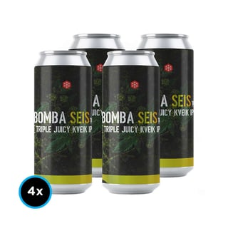 4x Cervezas Granizo Bomba Seis (Triple Juicy Kveik IPA) Lata 473cc 9,6º alc.