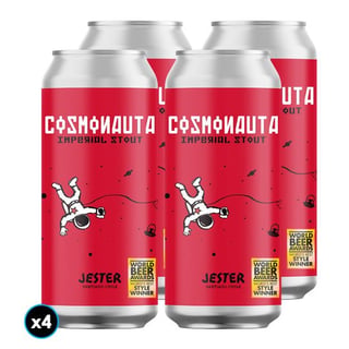 4x Cervezas Jester Cosmonauta Stout en Lata 355cc