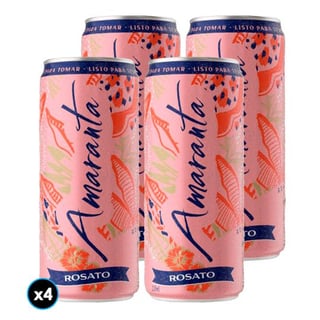 4x Espumante Amaranta Rosato Lata 250cc