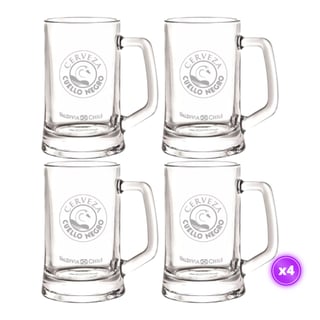 4x Vaso Schopero Cuello Negro - 500cc