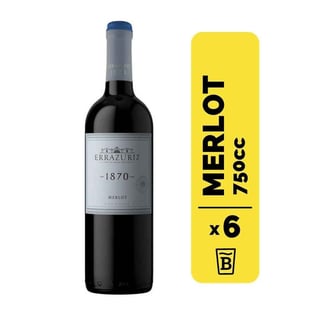 6 Vino Errázuriz Corton 1870 Merlot 750cc