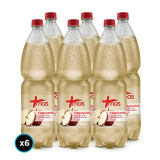 6x Agua Mas Manzana Sin Gas 1.6 L