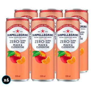 6x Agua San Pellegrino Peach sin Azúcar Lata 330cc 
