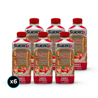6x Bebidas Isotónicas Suerox Manzana 630cc