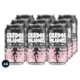 "6x Cerveza Cerdos Voladores Brown Ale 330cc 5