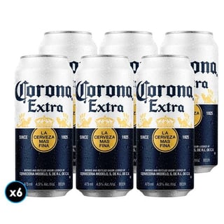 6x Cerveza Corona Extra Lata 473cc