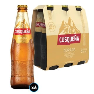 6x Cerveza Cusqueña Dorada en Botellas 330cc