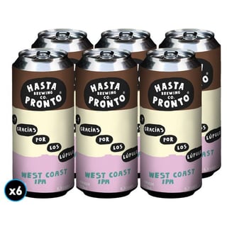 6x Cerveza Hasta Pronto ... Y Gracias Por Los Lúpulos - West Coast IPA 473cc 6.3º alc.