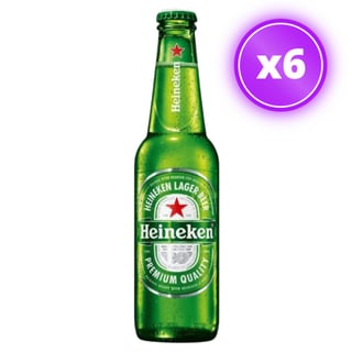 6x Cerveza Heineken Botella 330cc
