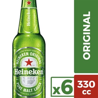 6x Cerveza Heineken Lager 5,0˚ - Botella 330cc