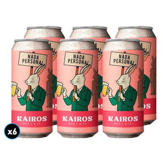 6x Cerveza Kairos Nada Personal Pils 473cc