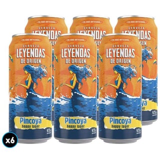 6x Cerveza Leyendas De Origen Pincoya Hoppy Lager 473cc