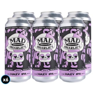 6x Cerveza Mad Charlie's Hazy IPA Lata 473cc