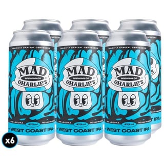 6x Cerveza Mad Charlie's West Coast IPA Lata 473cc