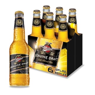 6x Cerveza Miller Genuine Draft - Botella 355cc