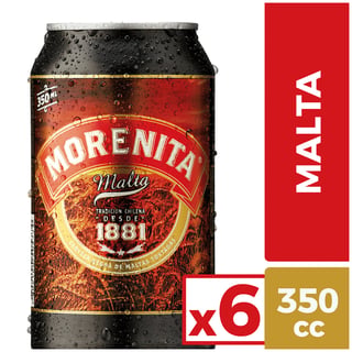 6x Cerveza Morenita Malta Lata 350cc