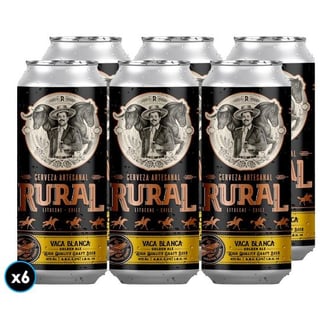 6x Cerveza Rural Vaca Blanca Lata 473cc 5,2°alc.