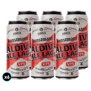 6x Cervezas Kunstmann Valdivia Pale Lager Lata 470cc