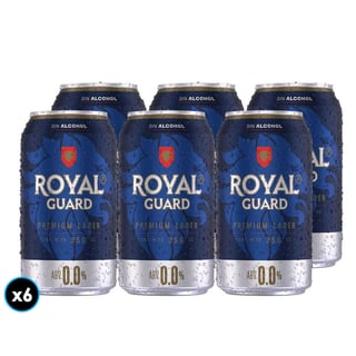 6x Cervezas Royal Guard Cero Lata 350cc