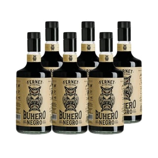 6x Licor Fernet Buhero Negro 39° 700cc