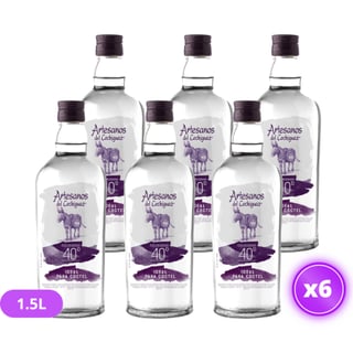 6x Pisco Artesanos del Cochiguaz 40°  Transparente - 1.5L