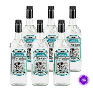 6x Tequila El Merendero Blanco 38˚ - 1L