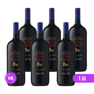 6x Vino 120 Gran Edición Botellón CS/Merlot 1.5L
