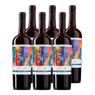 6x Vino 7 Colores Reserva Merlot - Malbec 750cc