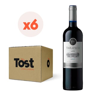 6x Vino Tarapacá León Merlot 750cc