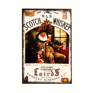 Afiche Old Scotch Whisky Madera Vitrificada 20 x 30 cm.