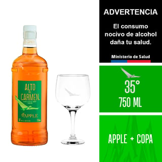 Alto Del Carmen Manzana 35° 750 Ml + Copa 653 Ml.