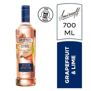 Aperitivo bitter citric Smirnoff grapefruit&lime botella 700 cc