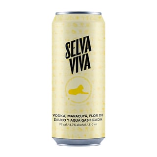 Bebida Premium Selva Viva Vodka Maracuyá Flor de Sauco 310cc