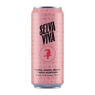 Bebida Premium Selva Viva Vodka Sandía Menta 310cc
