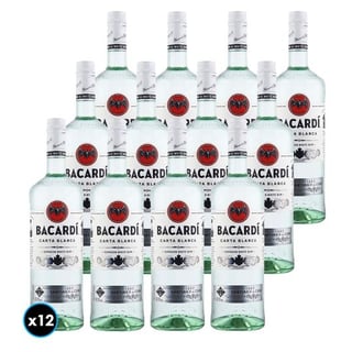 CAJA BACARDI CARTA BLANCA: 12x Ron Bacardi Carta Blanca 750cc