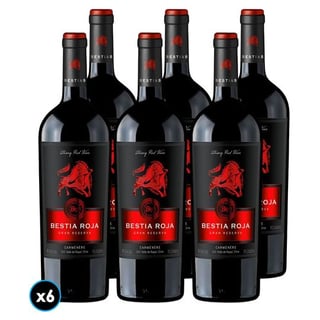 CAJA BESTIA ROJA GR (Carmenere): 6x Vinos Bestia Roja Gran Reserva Carmenere 750cc