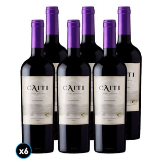 CAJA CAITI GR (Carmenere): 6x Vino Caiti Gran Reserva Carmenere 750cc