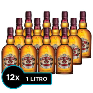 CAJA CHIVAS REGAL 1 LITRO: 12x Whisky Chivas Regal 12 Años 1 Litro 40º alc.
