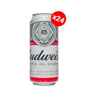 Caja de 24 Cerveza Budweiser lata 473cc ($990c/u)