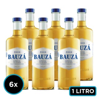 CAJA PISCO BAUZÁ 1 LiTRO: 6x Pisco Especial Bauza 1 Litro 35º alc.
