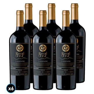 CAJA ROYAL ONE (Carmenere): 6x Vino Royal One Gran Reserva Carmenere 750cc