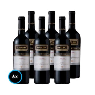 CAJA SANTA EMA GR (Malbec): 6x Vino Santa Ema Gran Reserva Malbec 750cc